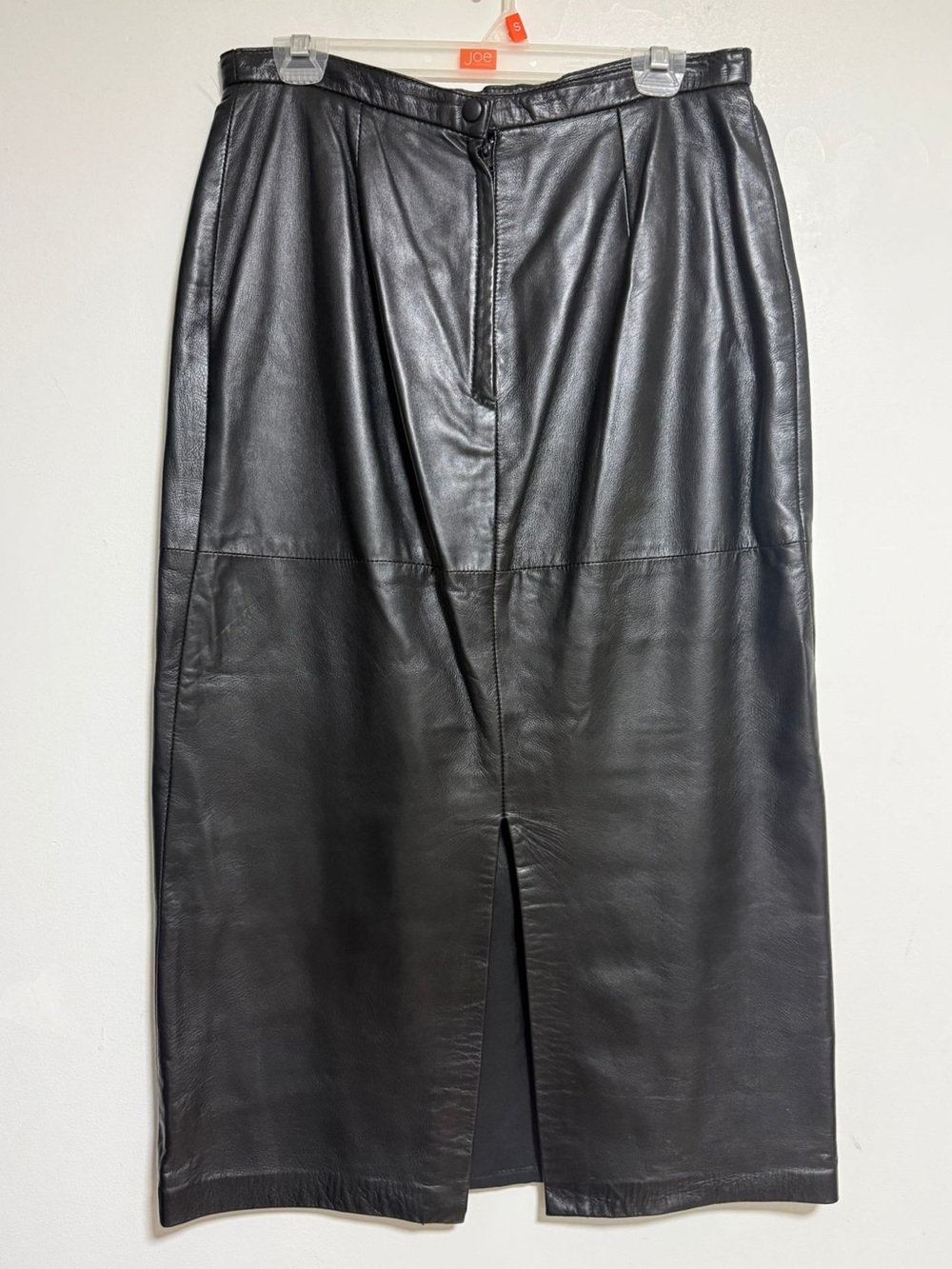 Danier Black Genuine Leather Midi Pencil Skirt Women’s Size 14 Vintage - Picture 3 of 10